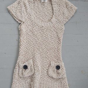 Fuzzy cream minidress
